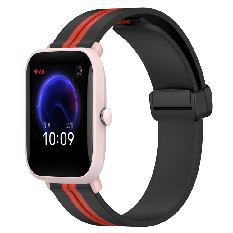20mm Folding Magnetic Clasp Silicone Watch Band, For Amazfit Pop Pro, For Amazfit Pop