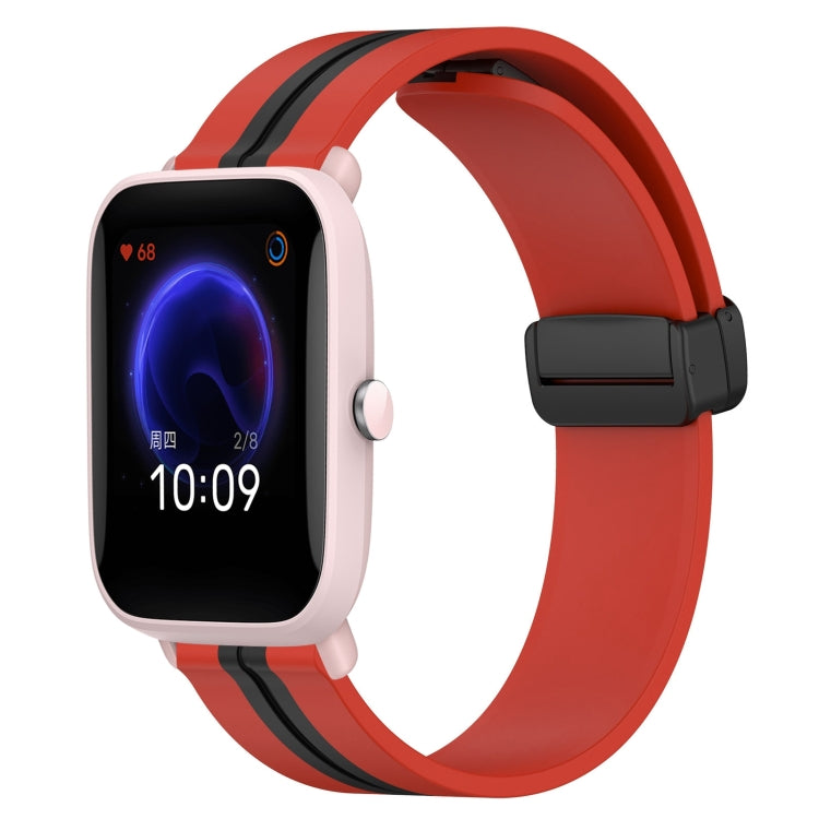 20mm Folding Magnetic Clasp Silicone Watch Band, For Amazfit Pop Pro, For Amazfit Pop