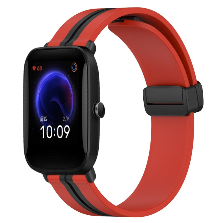 20mm Folding Magnetic Clasp Silicone Watch Band, For Amazfit Pop Pro, For Amazfit Pop