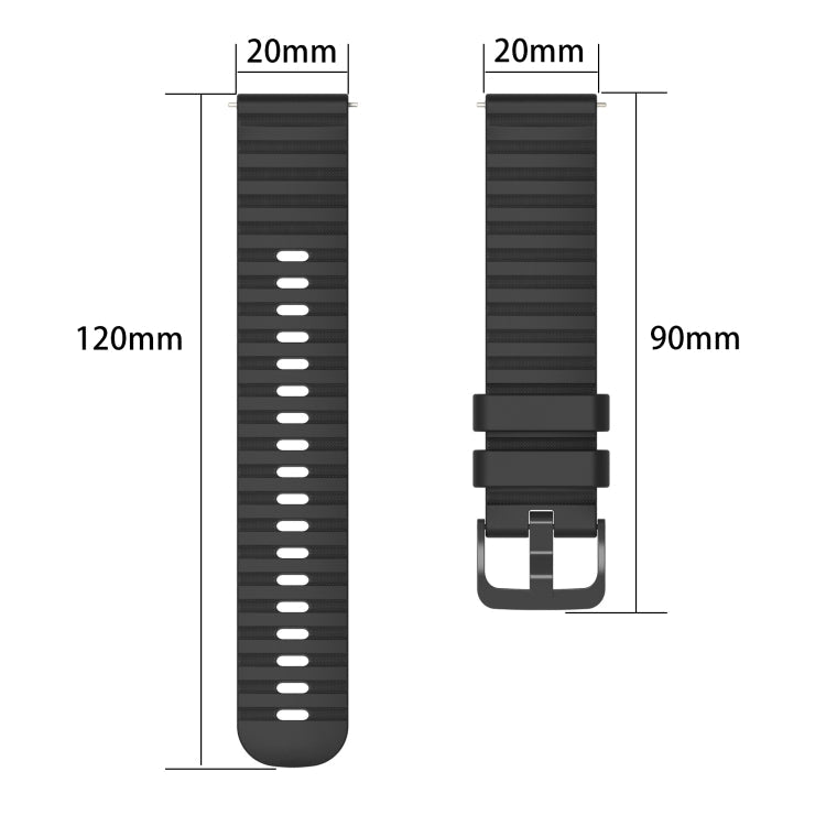 20mm Wavy Dot Pattern Solid Color Silicone Watch Band, For Amazfit GTS 4, For Amazfit GTS 3