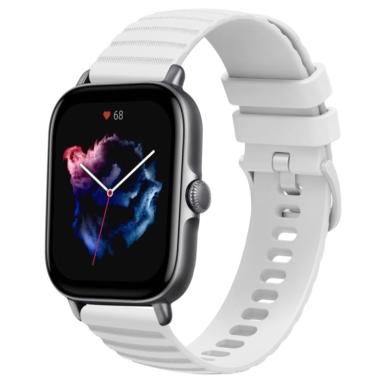 20mm Wavy Dot Pattern Solid Color Silicone Watch Band, For Amazfit GTS 4, For Amazfit GTS 3