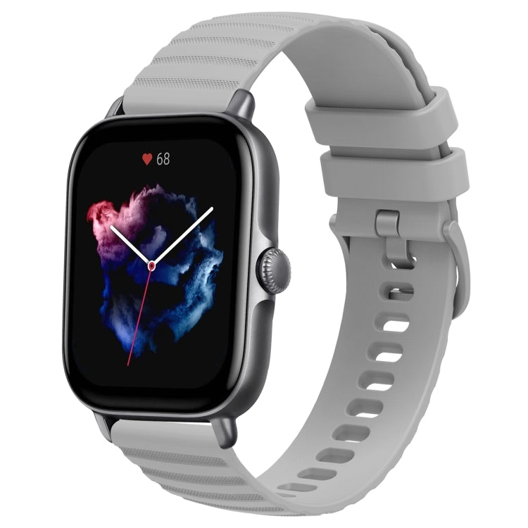 20mm Wavy Dot Pattern Solid Color Silicone Watch Band, For Amazfit GTS 4, For Amazfit GTS 3