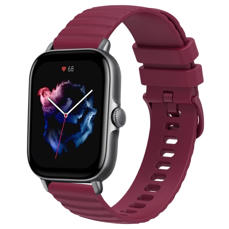 20mm Wavy Dot Pattern Solid Color Silicone Watch Band, For Amazfit GTS 4, For Amazfit GTS 3