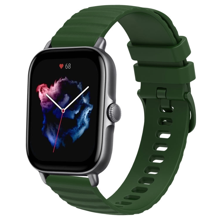 20mm Wavy Dot Pattern Solid Color Silicone Watch Band, For Amazfit GTS 4, For Amazfit GTS 3