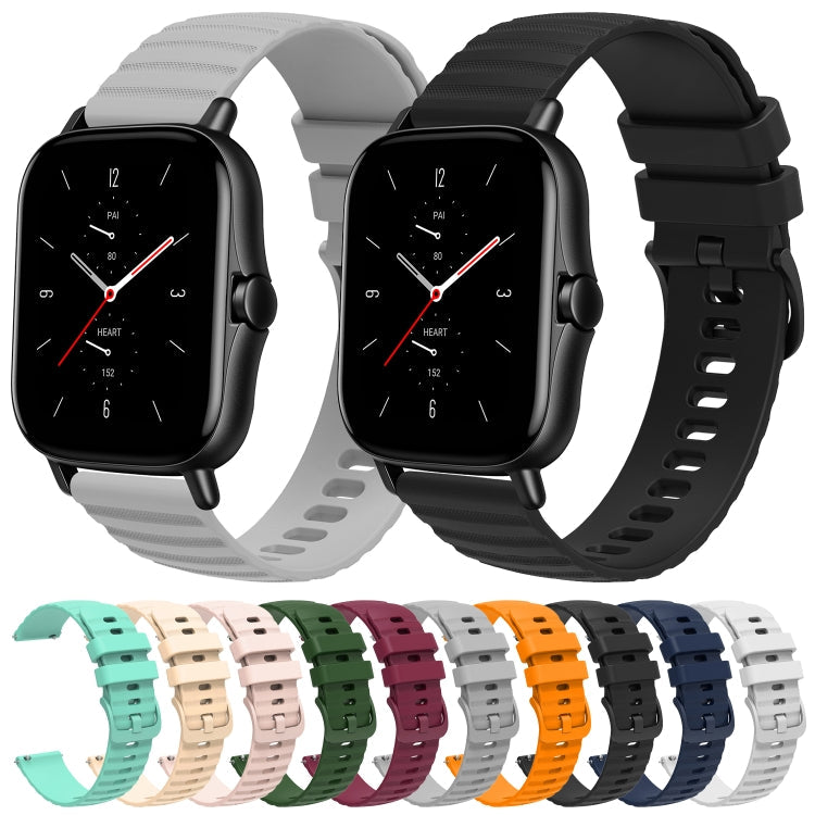20mm Wavy Dot Pattern Solid Color Silicone Watch Band, For Amazfit GTS 2E, For Amazfit GTS 2 Mini