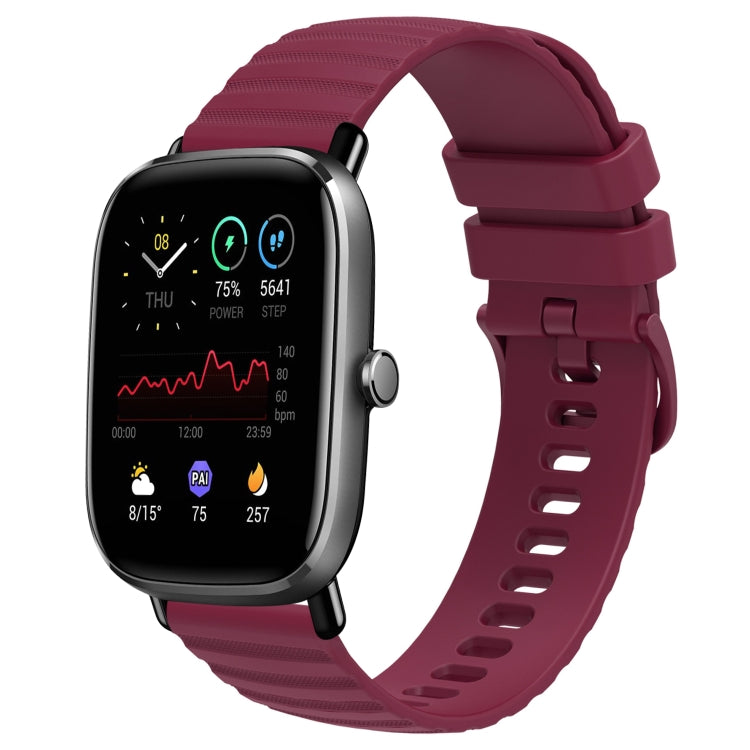20mm Wavy Dot Pattern Solid Color Silicone Watch Band, For Amazfit GTS 2E, For Amazfit GTS 2 Mini