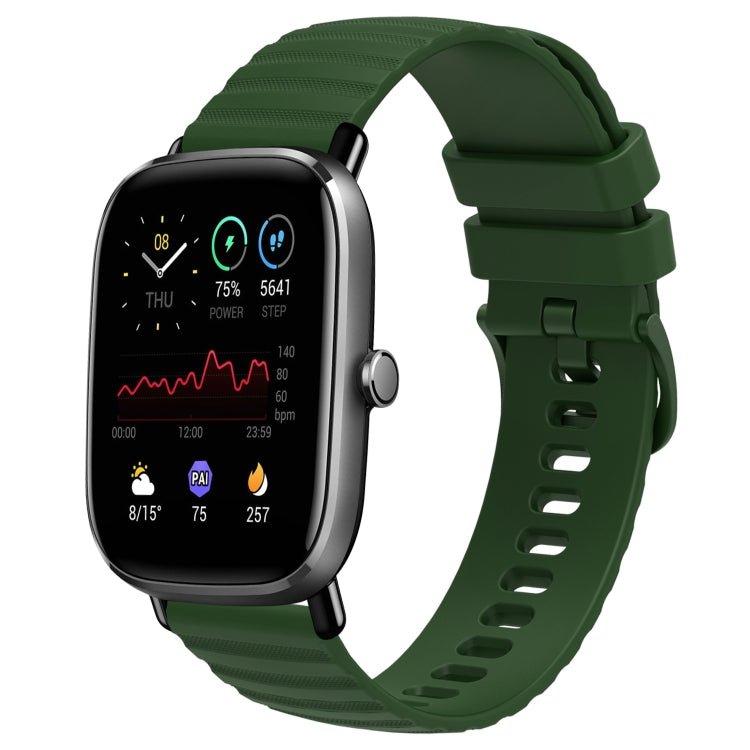 20mm Wavy Dot Pattern Solid Color Silicone Watch Band, For Amazfit GTS 2E, For Amazfit GTS 2 Mini