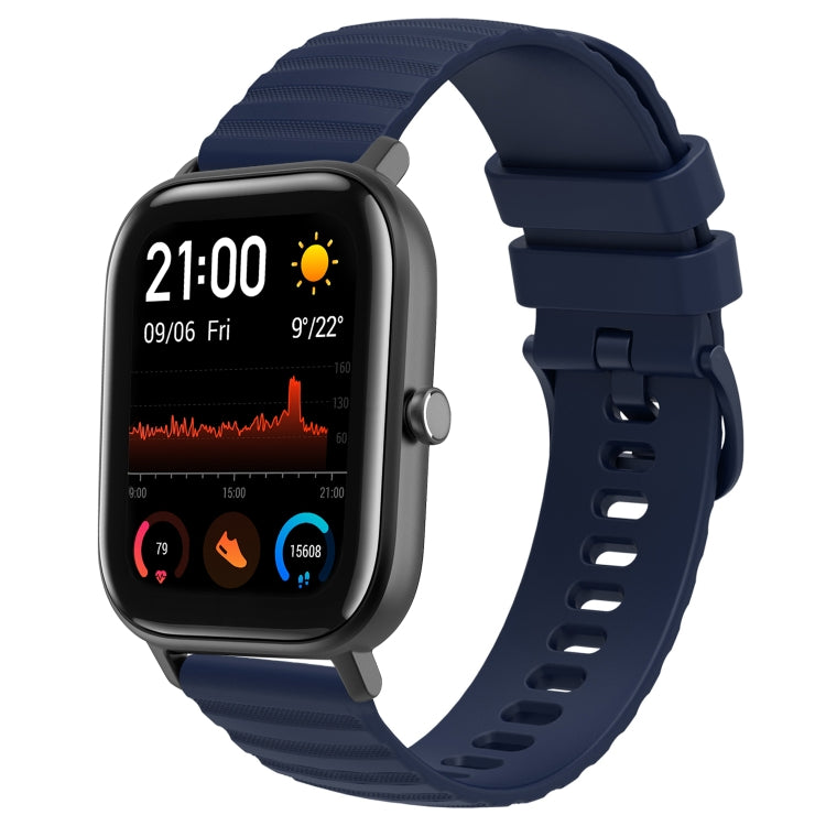 20mm Wavy Dot Pattern Solid Color Silicone Watch Band, For Amazfit GTS 2, For Amazfit GTS