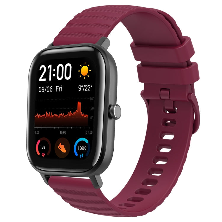 20mm Wavy Dot Pattern Solid Color Silicone Watch Band, For Amazfit GTS 2, For Amazfit GTS