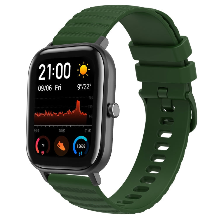 20mm Wavy Dot Pattern Solid Color Silicone Watch Band, For Amazfit GTS 2, For Amazfit GTS