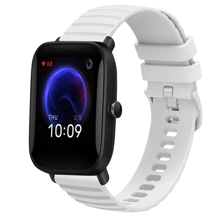 20mm Wavy Dot Pattern Solid Color Silicone Watch Band, For Amazfit Pop