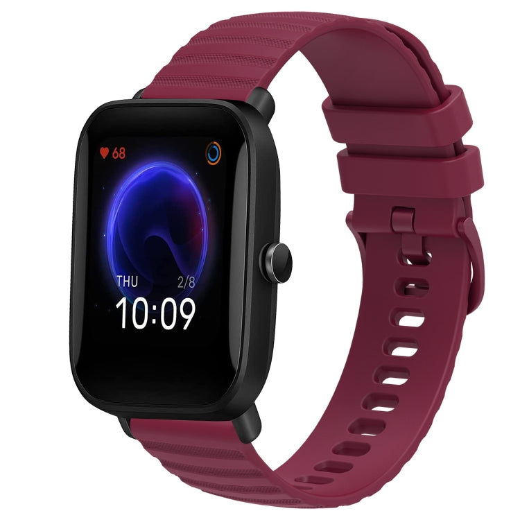 20mm Wavy Dot Pattern Solid Color Silicone Watch Band, For Amazfit Pop