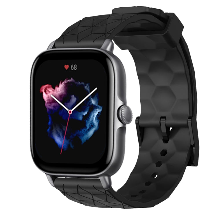 20mm Football Pattern Solid Color Silicone Watch Band, For Amazfit GTS 4, For Amazfit GTS 3