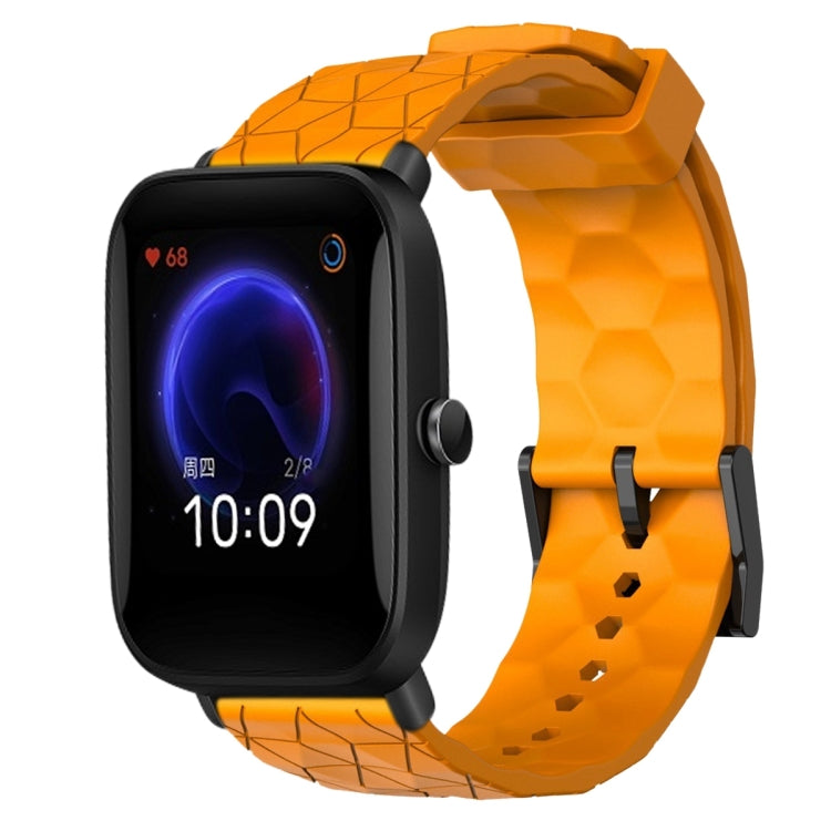 20mm Football Pattern Solid Color Silicone Watch Band, For Amazfit Pop