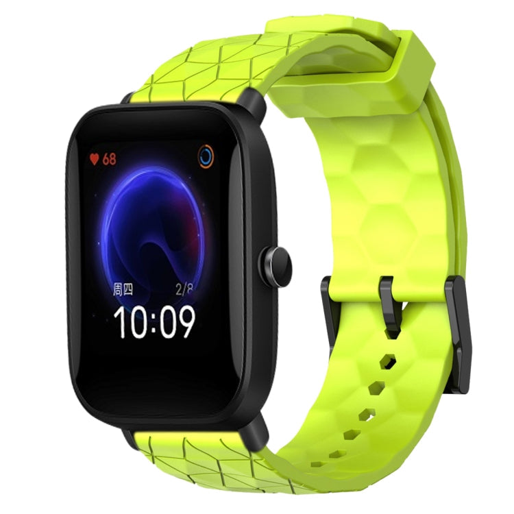 20mm Football Pattern Solid Color Silicone Watch Band, For Amazfit Pop