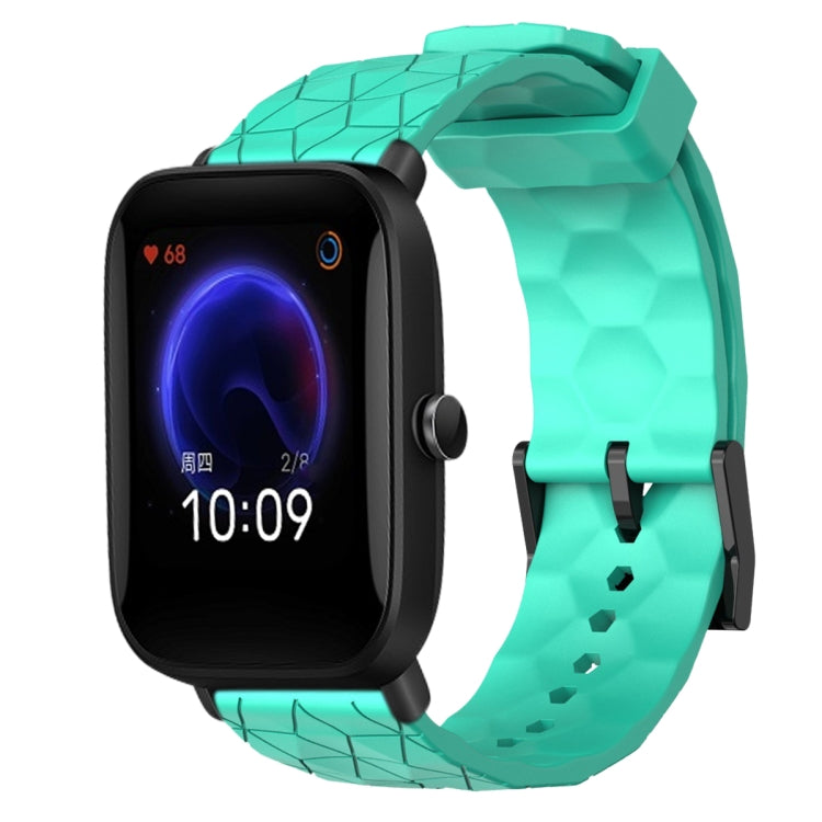 20mm Football Pattern Solid Color Silicone Watch Band, For Amazfit Pop