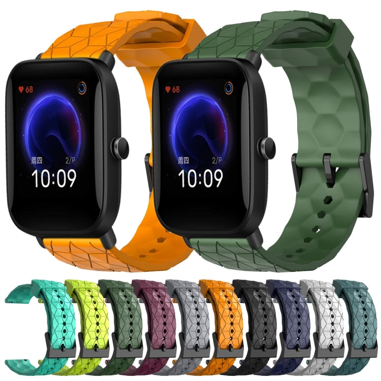 20mm Football Pattern Solid Color Silicone Watch Band, For Amazfit Pop