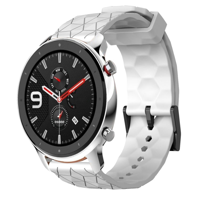 22mm Football Pattern Solid Color Silicone Watch Band, For Amazfit GTR 4, For Amazfit GTR 3