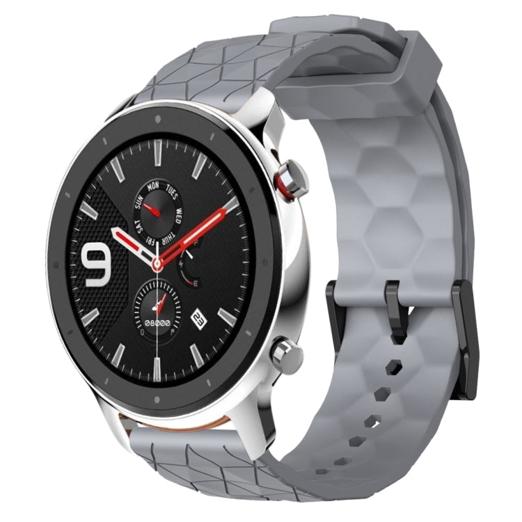 22mm Football Pattern Solid Color Silicone Watch Band, For Amazfit GTR 4, For Amazfit GTR 3