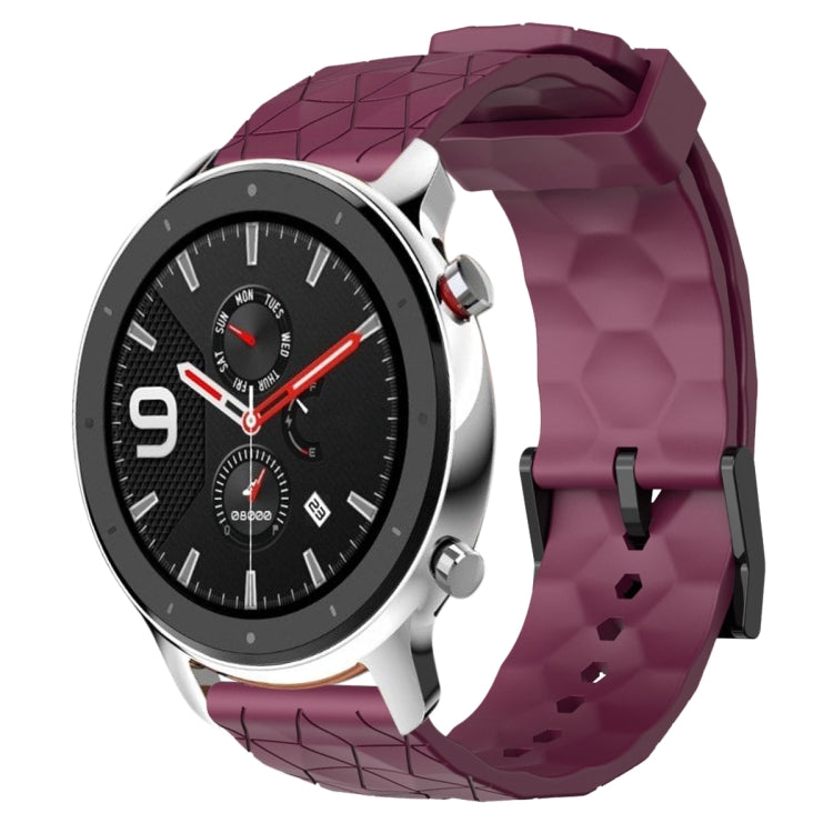 22mm Football Pattern Solid Color Silicone Watch Band, For Amazfit GTR 4, For Amazfit GTR 3