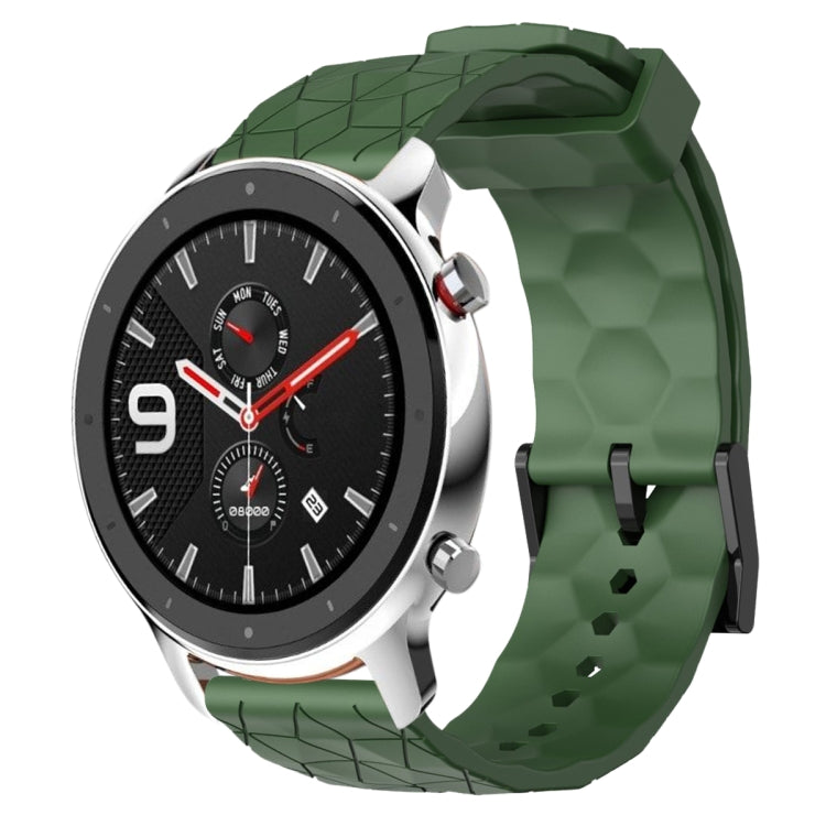 22mm Football Pattern Solid Color Silicone Watch Band, For Amazfit GTR 4, For Amazfit GTR 3