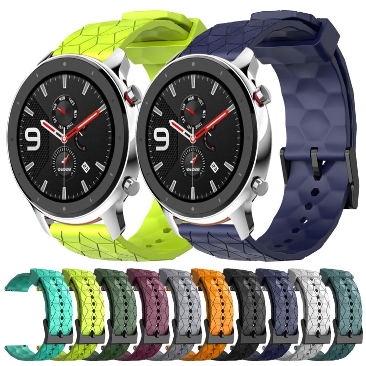 22mm Football Pattern Solid Color Silicone Watch Band, For Amazfit GTR 4, For Amazfit GTR 3