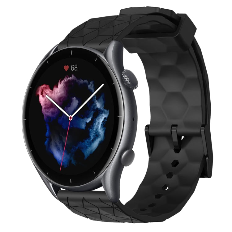 22mm Football Pattern Solid Color Silicone Watch Band, For Amazfit GTR 4, For Amazfit GTR 3
