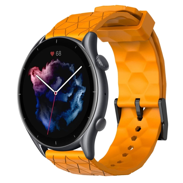 22mm Football Pattern Solid Color Silicone Watch Band, For Amazfit GTR 4, For Amazfit GTR 3