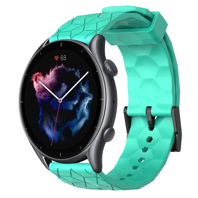22mm Football Pattern Solid Color Silicone Watch Band, For Amazfit GTR 4, For Amazfit GTR 3