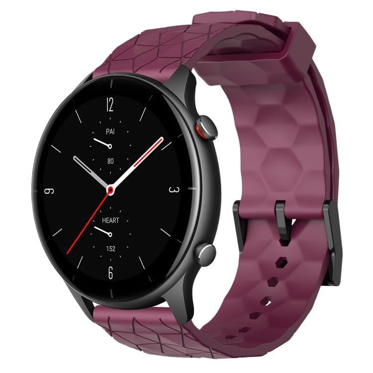 22mm Football Pattern Solid Color Silicone Watch Band, For Amazfit GTR 3 Pro, For Amazfit GTR 2e