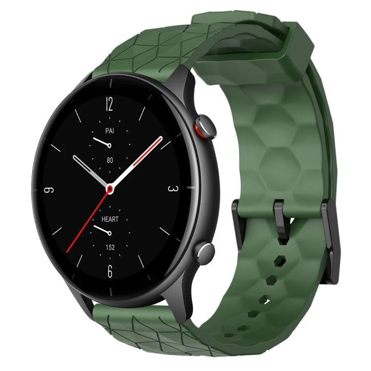 22mm Football Pattern Solid Color Silicone Watch Band, For Amazfit GTR 3 Pro, For Amazfit GTR 2e