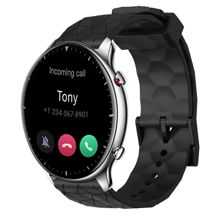 22mm Football Pattern Solid Color Silicone Watch Band, For Amazfit GTR 2, For Amazfit 3