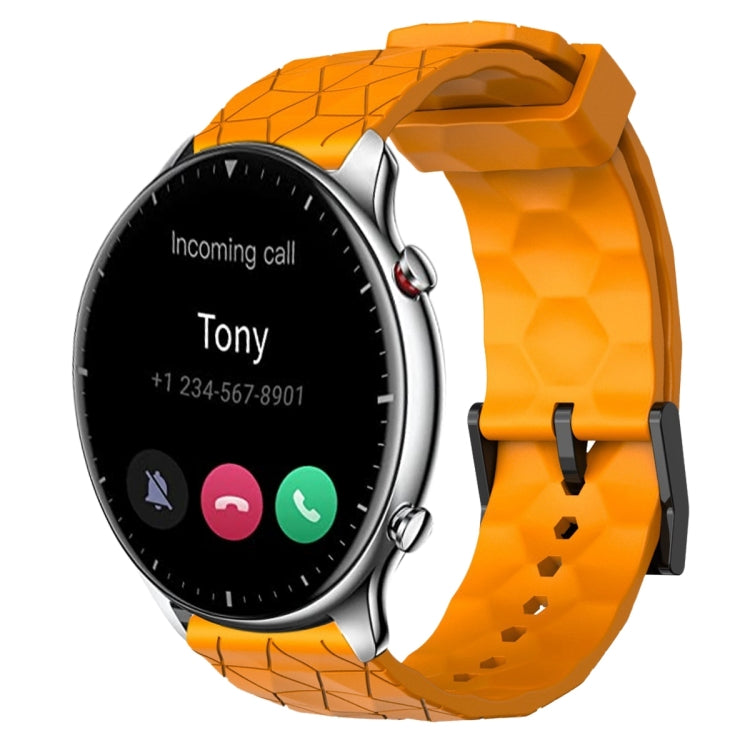 22mm Football Pattern Solid Color Silicone Watch Band, For Amazfit GTR 2, For Amazfit 3