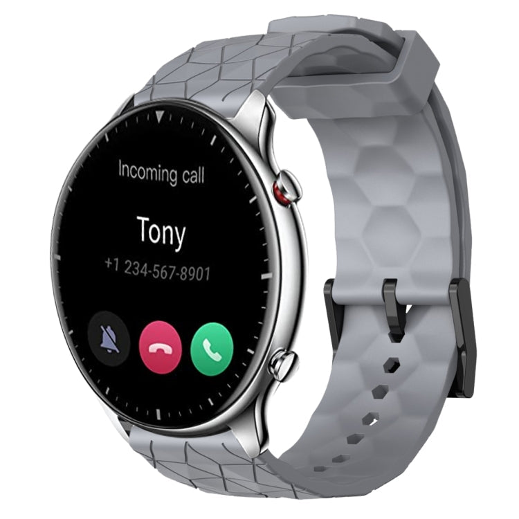 22mm Football Pattern Solid Color Silicone Watch Band, For Amazfit GTR 2, For Amazfit 3