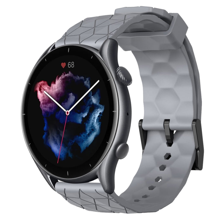 22mm Football Pattern Solid Color Silicone Watch Band, For Amazfit GTR 2, For Amazfit 3