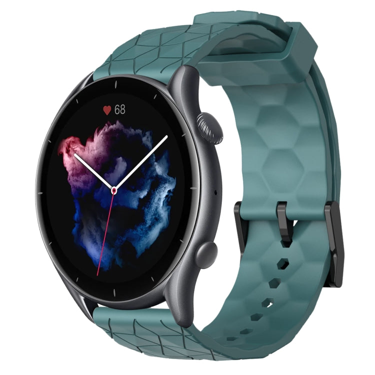 22mm Football Pattern Solid Color Silicone Watch Band, For Amazfit GTR 2, For Amazfit 3