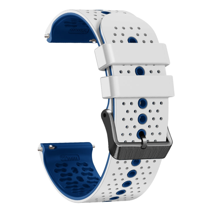 22mm Perforated Two-Color Silicone Watch Band, For Amazfit GTR 4, For Amazfit GTR 4 Pro