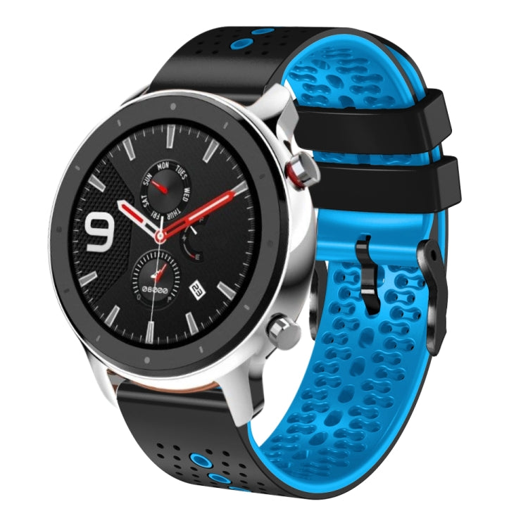 22mm Perforated Two-Color Silicone Watch Band, For Amazfit GTR 4, For Amazfit GTR 4 Pro