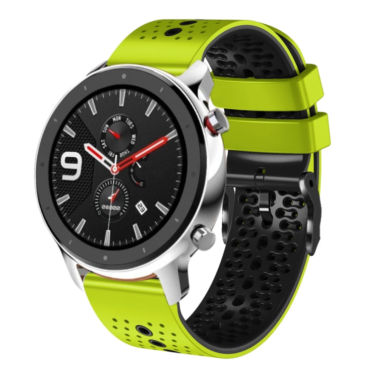 22mm Perforated Two-Color Silicone Watch Band, For Amazfit GTR 4, For Amazfit GTR 4 Pro
