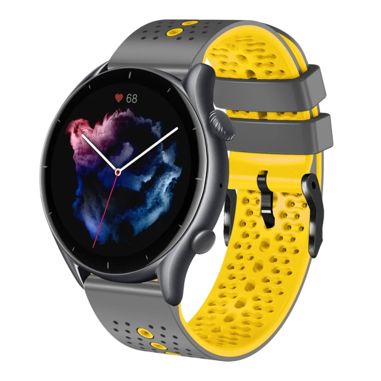 22mm Perforated Two-Color Silicone Watch Band, For Amazfit GTR 3, For Amazfit GTR 3 Pro