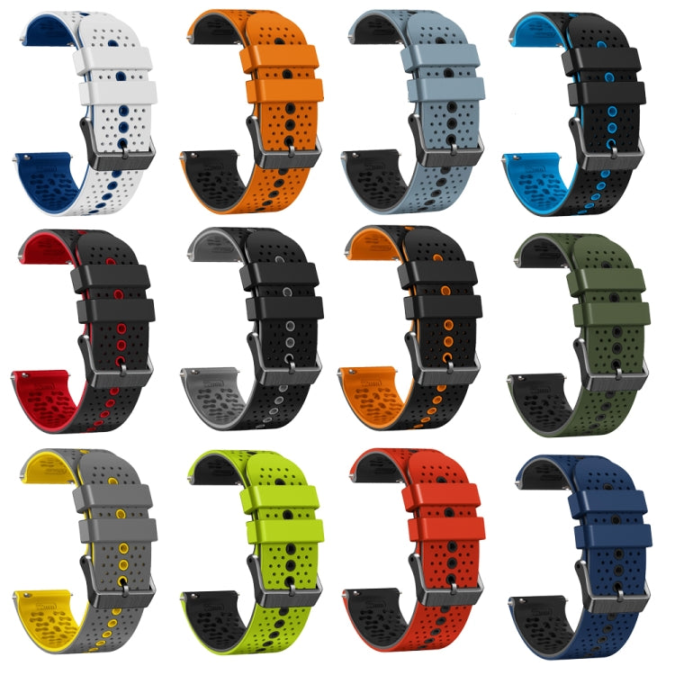 22mm Perforated Two-Color Silicone Watch Band, For Amazfit GTR 3, For Amazfit GTR 3 Pro
