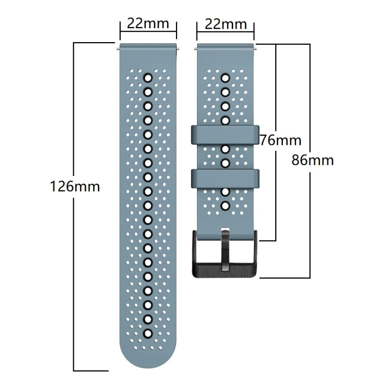 22mm Perforated Two-Color Silicone Watch Band, For Amazfit GTR 3, For Amazfit GTR 3 Pro