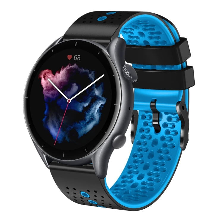 22mm Perforated Two-Color Silicone Watch Band, For Amazfit GTR 3, For Amazfit GTR 3 Pro