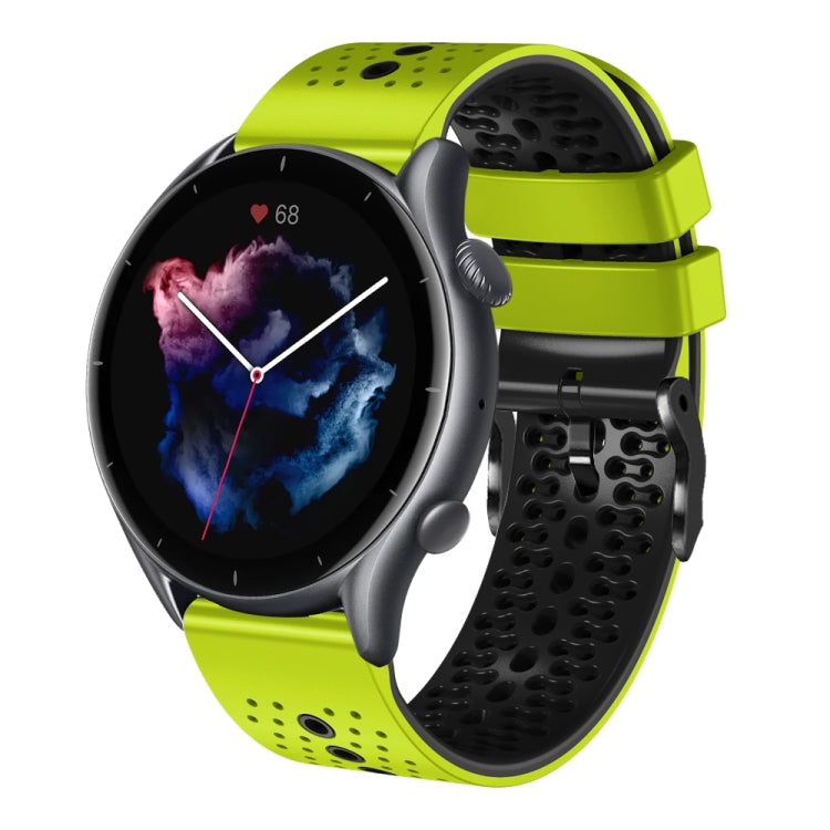 22mm Perforated Two-Color Silicone Watch Band, For Amazfit GTR 3, For Amazfit GTR 3 Pro