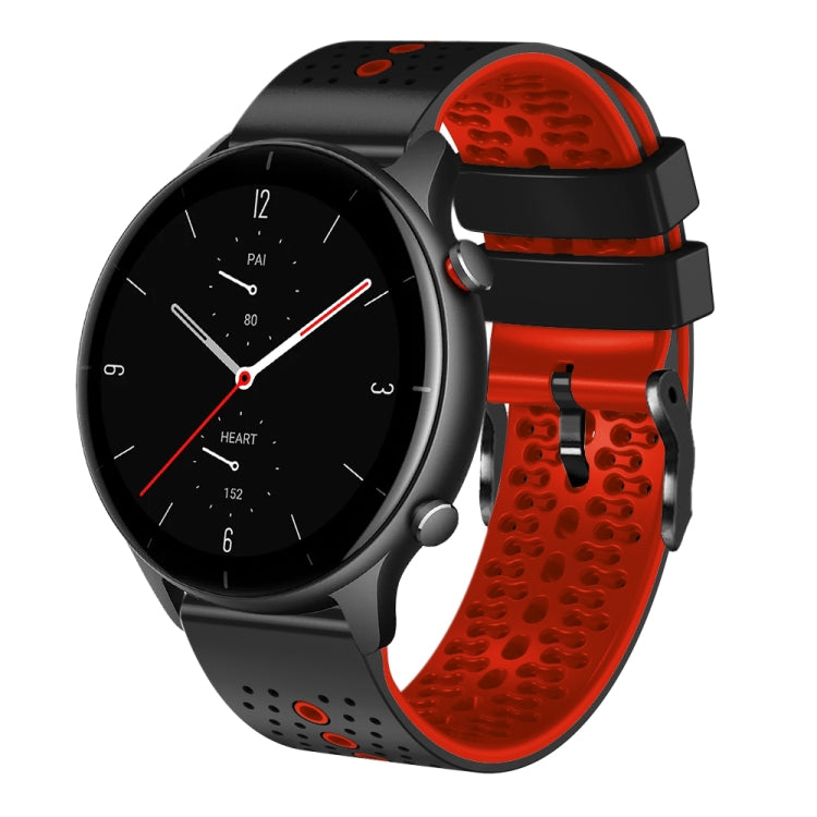 22mm Perforated Two-Color Silicone Watch Band, For Amazfit GTR 2e, For Amazfit GTR 2