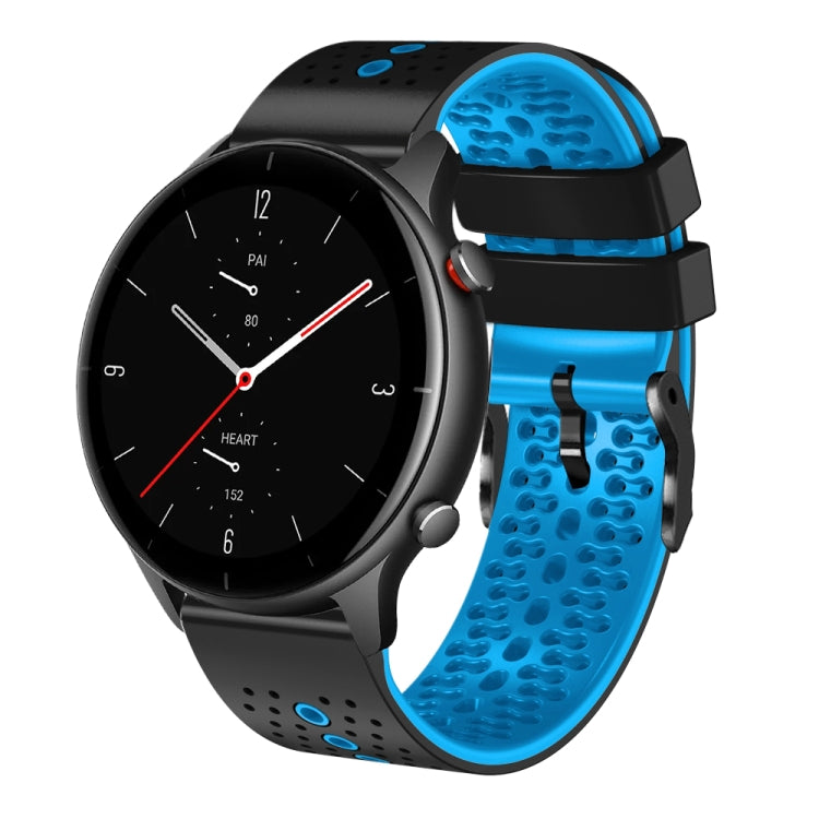 22mm Perforated Two-Color Silicone Watch Band, For Amazfit GTR 2e, For Amazfit GTR 2