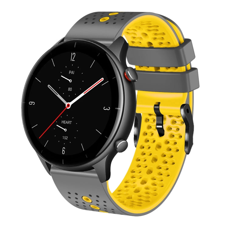 22mm Perforated Two-Color Silicone Watch Band, For Amazfit GTR 2e, For Amazfit GTR 2