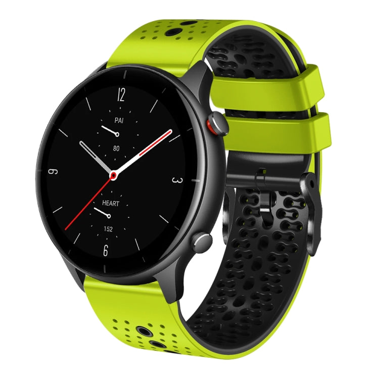 22mm Perforated Two-Color Silicone Watch Band, For Amazfit GTR 2e, For Amazfit GTR 2