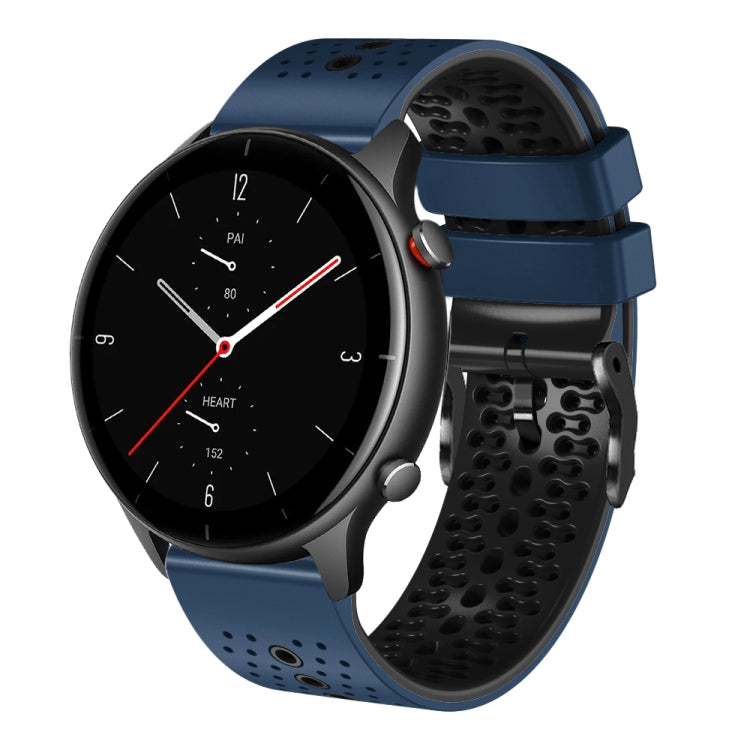 22mm Perforated Two-Color Silicone Watch Band, For Amazfit GTR 2e, For Amazfit GTR 2