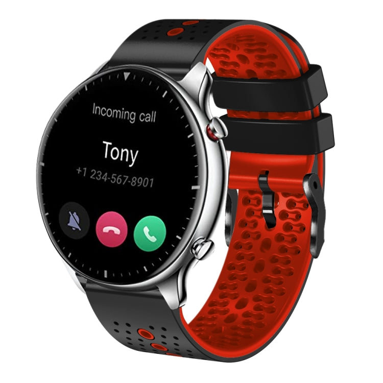 22mm Perforated Two-Color Silicone Watch Band, For Amazfit GTR 2e, For Amazfit GTR 2